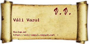 Váli Vazul névjegykártya